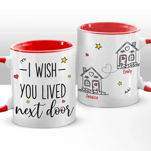 J'aimerais que nous vivions plus près - Tasse personnalisée avec accents personnalisés - Cadeau pour meilleures amies, meilleures amies, sœurs