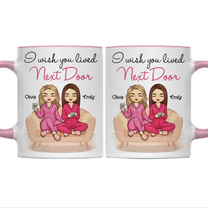 J'aimerais que nous vivions plus près - Tasse personnalisée avec accents - Cadeau pour meilleures amies, meilleures amies, sœurs