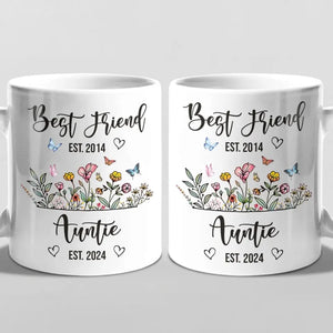 De meilleure amie à tante - Mug personnalisé pour meilleure amie - Cadeau pour meilleures amies, meilleures amies, sœurs