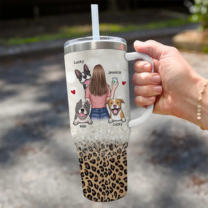 Un lien indéfectible - Gobelet personnalisé en acier inoxydable de 1 134 ml avec poignée pour chien - Cadeau pour propriétaires et amoureux des animaux