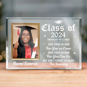 Photo personnalisée « Le début est toujours aujourd'hui » - Plaque rectangulaire en acrylique personnalisée pour famille - Cadeau pour diplômés