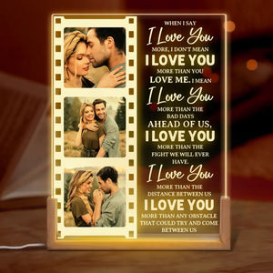 Photo personnalisée « Celui que mon âme aime » – Veilleuse LED 3D en noyer personnalisée pour couple – Cadeau pour mari et femme, anniversaire