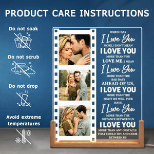 Photo personnalisée « Celui que mon âme aime » – Veilleuse LED 3D en noyer personnalisée pour couple – Cadeau pour mari et femme, anniversaire