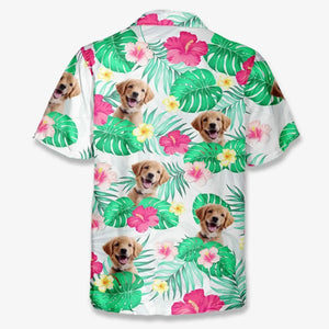 T-shirt hawaïen unisexe personnalisé avec photo « C'est l'été » pour chien et chat, motif tropical, idéal pour les vacances d'été et les amoureux des animaux.