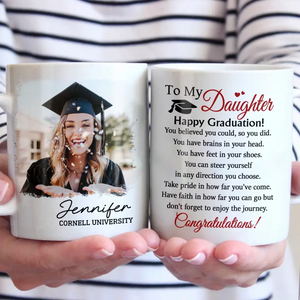 Tasse personnalisée avec photo « J'ai toujours cru en toi » - Cadeau de fin d'études pour les membres de la famille, les frères et sœurs