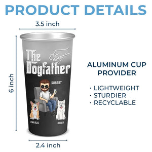 Merci d'être mon papa - Tasse personnalisée en aluminium changeant de couleur pour chien et chat - Fête des pères, cadeau pour les propriétaires d'animaux et les amoureux des animaux