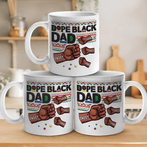 Nos cœurs battent à l'unisson - Mug personnalisé en 3D avec effet gonflé - Cadeau pour la fête des pères, papa, grand-père