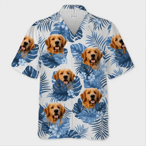 Été avec animal de compagnie - T-shirt hawaïen personnalisé - Nouveauté, télécharger une image, cadeau pour les amoureux des animaux AMZ