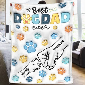 Dog Dad For The Whole Life - Dog Personalized Custom 3D Inflated Effect Printed Blanket - Father's Day, Gift For Pet Owners, Pet Lovers