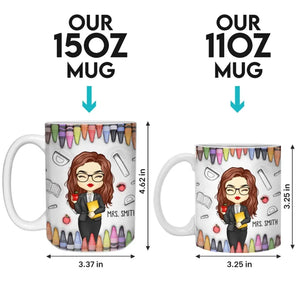 Enseigner, aimer, inspirer - Mug personnalisé avec effet gonflé 3D - Cadeau pour enseignant