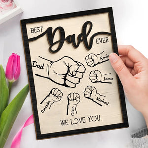 Un père est un banquier, comme le veut la nature - Plaque en bois personnalisée à 2 couches avec support pour la famille - Cadeau pour la fête des pères, papa et grand-père