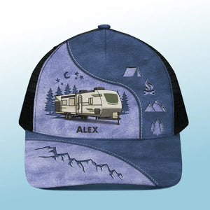 Conduisez lentement, les campeurs ivres comptent ! Casquette de baseball personnalisée avec dos en maille, casquette de camionneur de baseball ! Cadeau pour les amateurs de camping