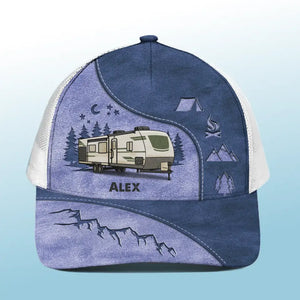 Conduisez lentement, les campeurs ivres comptent ! Casquette de baseball personnalisée avec dos en maille, casquette de camionneur de baseball ! Cadeau pour les amateurs de camping