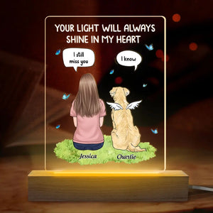 Toujours là pour vous – Lampe LED 3D personnalisée en forme de mémorial – Cadeau de condoléances pour les propriétaires et les amoureux des animaux