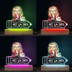 Teaching Fills My Heart - Teacher Personalized Custom Shaped 3D LED Light - Gift For Teacher