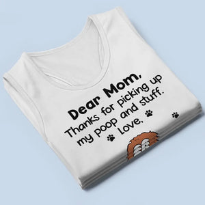 Merci d'avoir ramassé mes crottes et autres affaires - Débardeur et t-shirt dos nageur personnalisés pour chien - Cadeau de vacances d'été pour les propriétaires et les amoureux des animaux