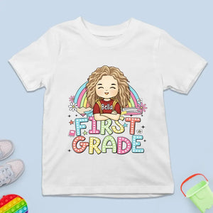 Niveau scolaire déverrouillé - T-shirt enfant personnalisé - Cadeau de rentrée scolaire pour enfant