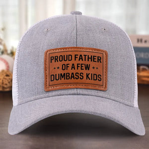 Les pères montrent l'exemple - Chapeau familial en cuir - Cadeau pour papa