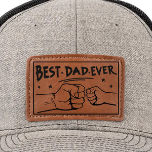 Toujours le meilleur dans mon cœur - Chapeau familial en cuir avec patch - Cadeau pour papa
