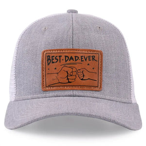 Toujours le meilleur dans mon cœur - Chapeau familial en cuir avec patch - Cadeau pour papa