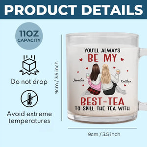 Ensemble, c'est toujours mieux ! Mug en verre personnalisé « Meilleur ami » – Cadeau pour les meilleures amies, les meilleures amies et les sœurs