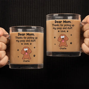 Merci d'avoir récupéré mes affaires - Mug en verre personnalisé pour chien - Cadeau pour propriétaires d'animaux et amoureux des animaux