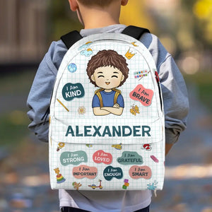 Je suis aimé - Sac à dos personnalisé pour enfant - Cadeau de rentrée scolaire pour enfant
