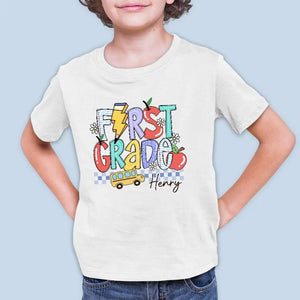 What We Learn With Pleasure We Never Forget - Personalized Custom Kid T-shirt - Back To School Gift For Kid