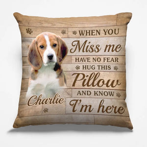 Photo personnalisée « Je te garderai toujours dans mon cœur » - Coussin personnalisé commémoratif - Cadeau de condoléances, cadeau pour les propriétaires d'animaux de compagnie, les amoureux des animaux