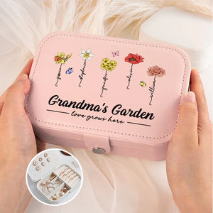 L'amour grandit ici - Coffret à bijoux personnalisé pour la famille - Cadeau pour maman et grand-mère