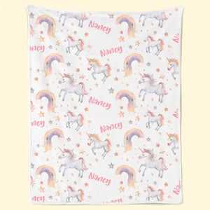 Couverture personnalisée pour bébé, née pour briller comme une licorne - Cadeau pour bébé, enfant et nouveau-né