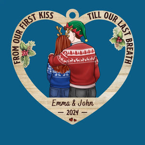 Que Dieu bénisse la route brisée qui m'a conduit directement à toi - Ornement personnalisé pour couple - Bois en forme personnalisée - Cadeau de Noël pour mari et femme, anniversaire