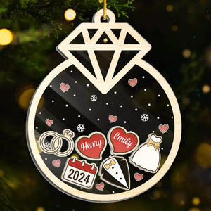 Je veux être avec toi - Ornement personnalisé à 3 couches pour couple - Nouveauté, cadeau de Noël pour mari et femme, anniversaire AMZ