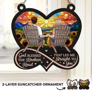 Together, We Create A Beautiful Journey - Couple Personalized Window Hanging Suncatcher Ornament - Christmas Gift For Husband Wife, Anniversary