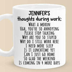 Tasse personnalisée « Pensées au travail » pour collègue – Cadeau de Noël pour collègues, collègues de travail, collègues
