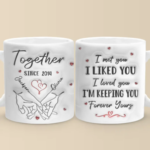 Tu es ma reine - Mug personnalisé effet gonflé 3D imprimé pour couple - Cadeau pour mari et femme, anniversaire