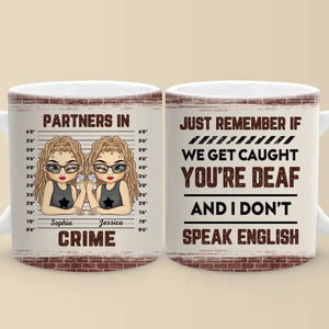 Partenaires dans le crime - Tasse personnalisée Bestie - Cadeau pour meilleures amies, meilleures amies, sœurs