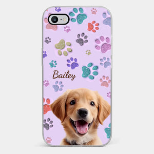Coque de téléphone transparente personnalisée avec photo « Pawsitively In Love » pour chien et chat, effet gonflable 3D personnalisé, imprimée - Cadeau pour propriétaires et amoureux des animaux