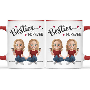 Crazy Together, Unbreakable Forever - Bestie Personalized Custom Accent Mug - Gift For Best Friends, BFF, Sisters