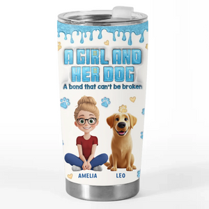 Côte à côte, patte à patte – Gobelet personnalisé avec effet gonflable 3D imprimé pour chien – Cadeau pour propriétaires et amoureux des animaux