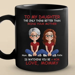 Bonded By Heart, United By Love - Family Personalized Custom Black Mug - Mother's Day, Gift For Mom, Daughter
