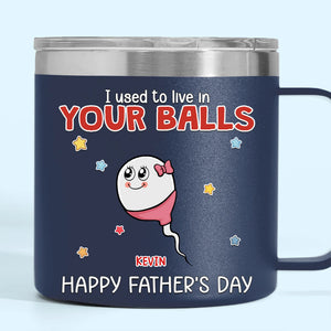 Né de légendes, élevé par une seule personne - Gobelet personnalisé en acier inoxydable de 14 oz avec poignée - Fête des pères, cadeau pour papa