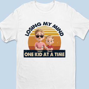 Losing My Mind One Kid At A Time - Family Personalized Custom Unisex T-shirt, Premium T-shirt, Hoodie - Father's Day, Gift For Dad, Grandpa