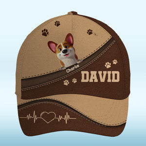 Pattes baissées, meilleur papa du monde ! Casquette personnalisée pour chien, imprimé intégral, classique ! Cadeau pour la fête des pères, pour les propriétaires d'animaux et les amoureux des animaux.