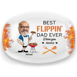 Photo personnalisée Roi du grill, Héros de la maison - Plateau personnalisé familial - Fête des pères, cadeau pour papa, grand-père