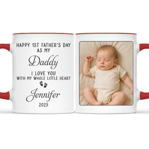 Custom Photo Hold Me Close, Even When Apart - Family Personalized Custom Accent Mug - Father's Day, Gift For Dad