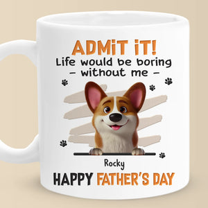 Apporte-moi un câlin, papa ! Mug personnalisé pour chien ! Fête des pères, cadeau pour les propriétaires d'animaux et les amoureux des animaux.