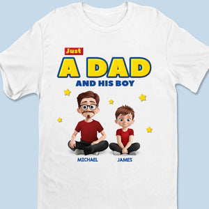 Just A Dad Doing His Best - Family Personalized Custom Unisex T-shirt, Premium T-shirt, Hoodie - Father's Day, Gift For Dad, Grandpa