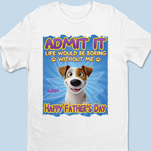 Whispers Of Love In Blue - Dog & Cat Personalized Custom Unisex T-shirt, Premium T-shirt, Hoodie - Father's Day, Gift For Dad, Pet Owners, Pet Lovers