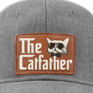 Leather Patch Hat - Birthday Gifts For Cat Lovers, Cat Dad - The Catfather
